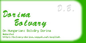 dorina bolvary business card